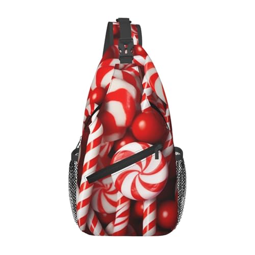 Bolso cruzado Candy Canes estilo Sling para hombre y mujer miniatura 1