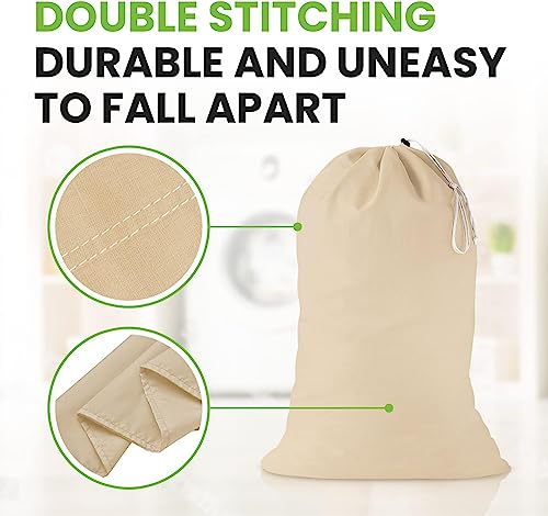 Bolsa de lavandería de algodón de 24 x 36 pulgadas con cordón 6