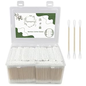 1000 Count Bamboo Cotton Swabs – Double-Tipped, Biodegradable and Organic Cotton Buds | Eco-Friendly Natural Sticks for Ear Cleaning, Makeup, Pet Care and Ointment Application