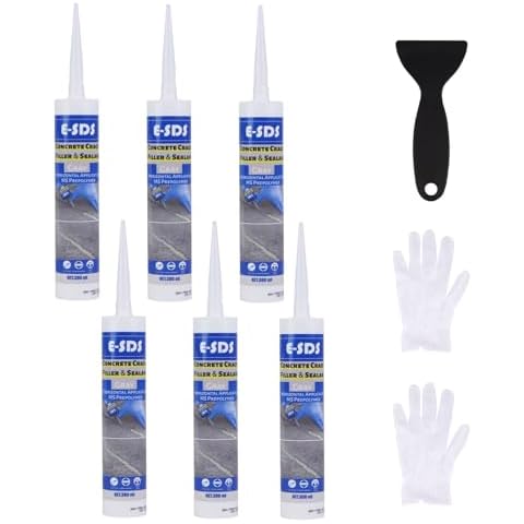 E-SDS Cemente Crack Filler Outdoor Waterproof Concrete Repair Sealant Self-Leveling Driveway Crack Filler Construction Crack Flexible Concrete Patch Gray 10.5 fl. oz (Grey,6 Pack) Cover
