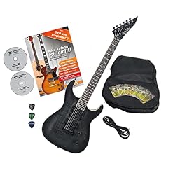 Rocktile Pro J150-TB Guitare électrique Transparent Black avec accessoires - Les Beatles, Paul McCartney, John Lennon, RIngo Starr, George Harrison