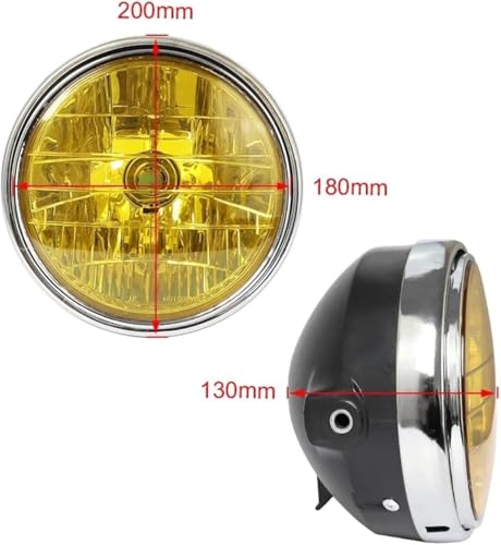 Optique phare avant moto jaune pour CB400F NT650 CB750 12V - 2
