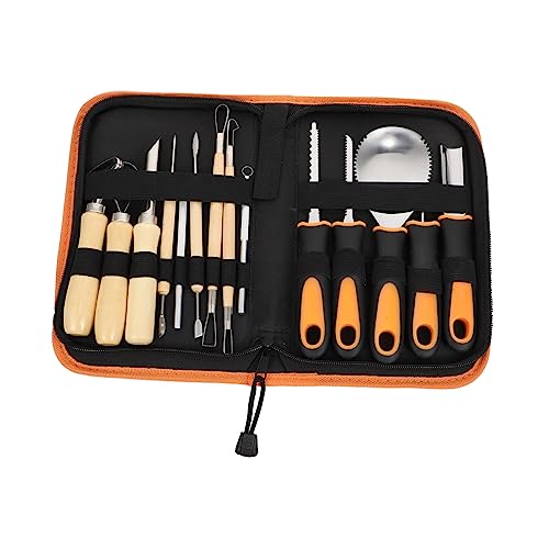 HOLIDYOYO Pumpkin Carving Tool Kit 15pcs Assorted Knives for Halloween Easy to Use