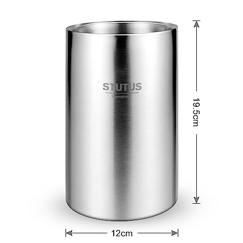 Wine Chiller Bucket, STUTUS Stainless Steel Double Wall White Wine Bottle Cooler Bucket, Insulated Champagne Beer Ice Bucket by STUTUS INNOVATIONS - Used condition - Image 4