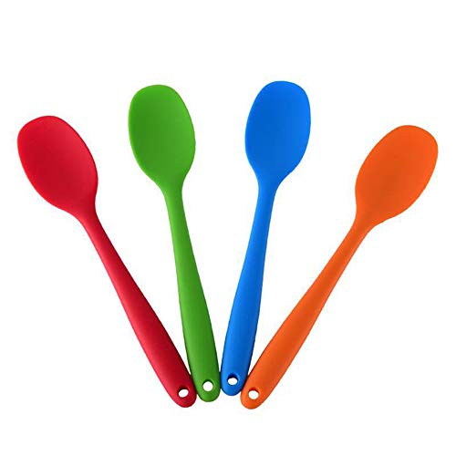 GerTong - Cuchara de silicona para cocinar (4 unidades), multicolor