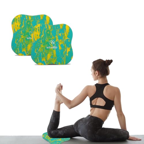 WISELIFE 16MM Knee & Elbow Cushion Pad - Aqua Yellow (Set of 2) |...