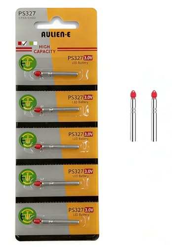 Aulien-E PS327 LED Light Replacement Battery for Archery Nocks, Fishing Bobber, Fishing Float, Fishing Lures (Red, 5 Count)