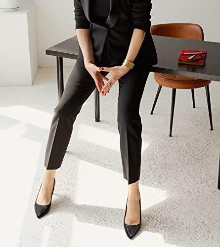 Greatonu Womens Black Buckle Strap Sexy Slingback Heels Dress Pumps Court Shoes Size 8.5 #TOP1