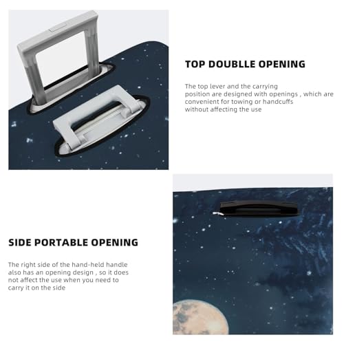 Wolf Howling Full Moon Travel Luggage Covers - Elasticity Suitcase Covers Protector for Luggage 18-32 Inch4