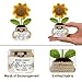 Tiny Detalles Mini Positive Crochet Sunflower, Cute Cheer Up Gifts for Women, Crochet Plant with Optimistic Card for Nurse Teacher Boss, Thank You Gifts for Friends, Coworker and Sunflower Decor