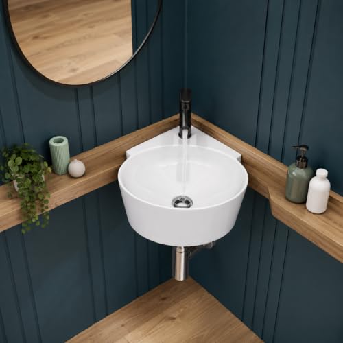 Image of Wall Mounted Wash Basin for Bathroom /Wall Hung Wash Basin /Ceramic Sink (36x36x13cm)
