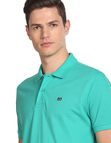 Image of Arrow Sport Solid Polo T-Shirt for Men - Regular Fit, Cotton Half Sleeves Mens Tshirt