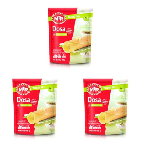 Image of MTR Plain Dosa Mix - Breakfast Mix | Quick Breakfast | Instant Ready to Cook Mix | Ready-To-Make South Indian Breakfast | 500g (Pack of 3)