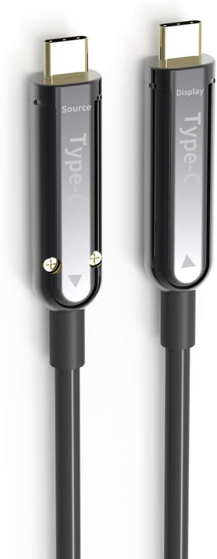Pacroban 100ft USB-C to USB-C Fiber Optic Cable |4K@60Hz UHD Video Cable |USB 3.1 Type-C Display Cord for Monitor, Projector, TV & Laptop | Video Only, No Charging/No Data Sync