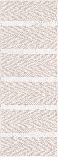 Rugs.com Sabrina Soto Casa Collection Rug – 6 Ft Runner Beige High Rug Perfect for Hallways, Entryways