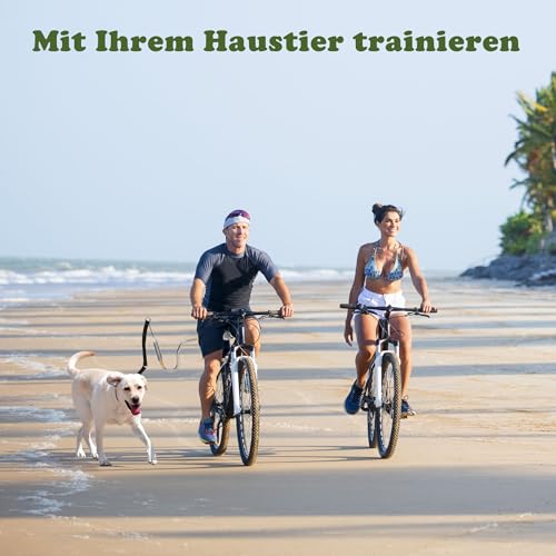 iPetba Hundeleine für Fahrrad – Freihändiges Fahrradbefestigungsseil für Hunde, Stoßdämpfend, Verstellbare Länge