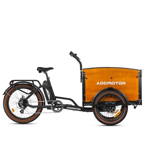 ADDMOTOR E-325 Electric Bike for Adults, 750W Electric Cargo Bicycle with 48V 20Ah UL Battery, Fat Tires Cargo Trailer Electric Tricycle with Rain Cover, E-Bike