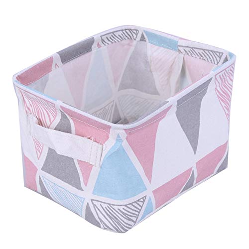 Cotton Linen Office Storage Box Desk Organizer Small Geometric Portable