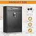 xydled Metal Mailbox Wall Mount, Large Locking Mailbox with Key Lock, Hanging Secure Postbox, Security Key Drop Box, Collection Boxes, Black, 17.6H x 12.2L x 5.7W Inches, XL Large