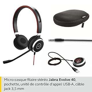 Jabra Evolve 40 UC Stereo Headset – Casque audio Unified Communications pour VoIP Softphone avec annulation passive du… - Les Beatles, Paul McCartney, John Lennon, RIngo Starr, George Harrison Jabra Evolve 40 UC Stereo Headset - Casque audio Unified Communications pour VoIP Softphone avec annulation passive du… – Image 2