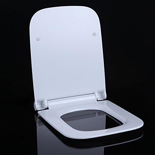 Topseh General Toilet Cover Type Thickened Urea Formaldehyde With Toilet Cover Plate To Slow Down Silence,White Square Urea Formaldehydesimple Modern Comfortable Bacteria Removal Home Toilet Common