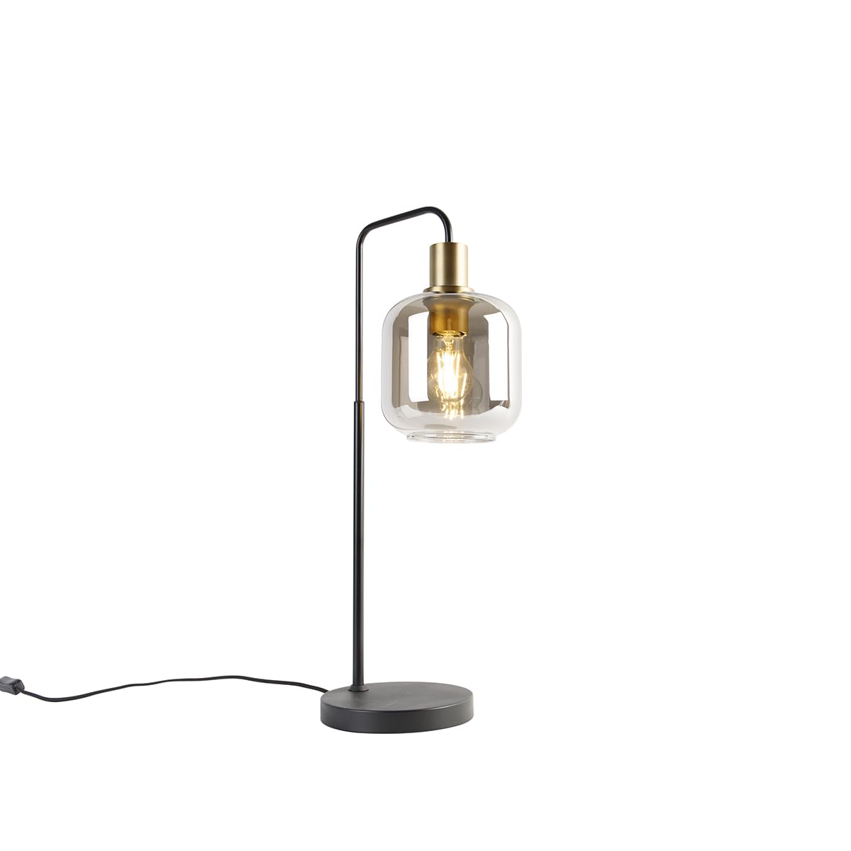 Qazqa zuzanna - LED Dimmable Lampe de table variateur inclus - 1 lumière - L 25.5 cm - Noir et Or - Design - éclairage intérieur - Salon I Chambre I Cuisine I Salle à manger