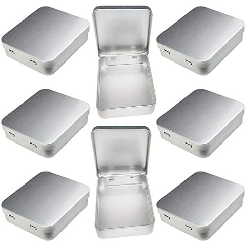 Caja de almacenamiento rectangular de metal plateado LJY (paquete de 8) Cover
