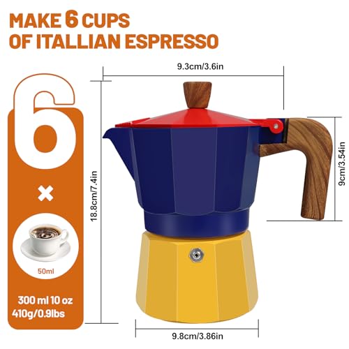 DITOSH 6 Cup Aluminum Espresso Stovetop Moka Pot Express Coffee Maker Percolator Italian Classic Mocha Coffee Machine for Italian and Cuban Cafe Brewing for Home Camping 300ml 10oz by DITOSH - Used condition - Image 2