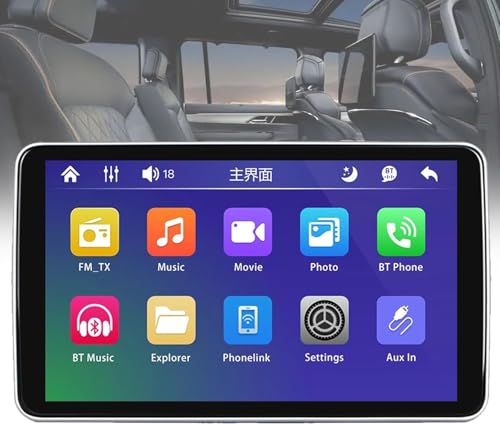 Reproductor para Coche, Monitor Universal para Reposacabezas, Sistema De Audio Y Vídeo De 10,1 Pulgadas, TV para Reposacabezas del Asiento Trasero, Compatible con Carplay Y Android Auto Inalámbricos.