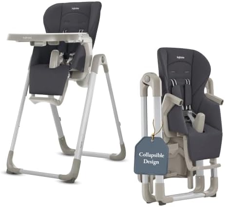 Inglesina My time Highchair, Pepper - High Chair for Babies & Toddlers 0-36 Months - Collapsible, Compact Design - Tool-Free Assembly - BPA Free