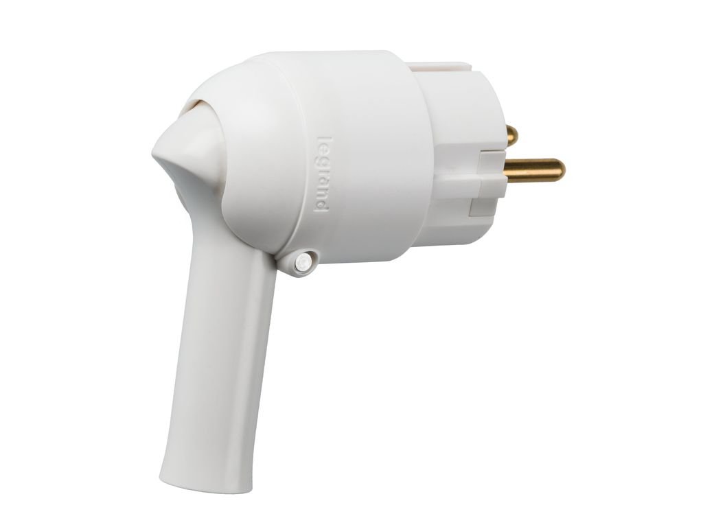 Legrand LEG93972 Spina Femmina 16A Con Terra E Guida Cavo - Orientamento Filo 360° - Bianca - Per Cavo Tondo ø11mm
