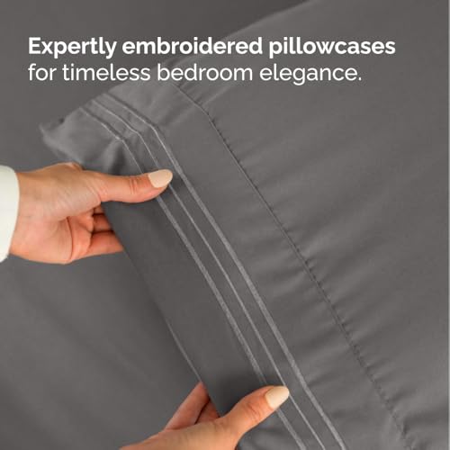 Image of Olympic Queen Sheet Set 66 inch x 80 inch - RV Olympic Queen Sheets - Dark Grey