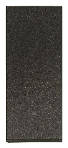 Vimar 30000.G Linea Interruttore 1P 10 AX 250 V~ allineato illuminabile, tasto sostituibile, Max 100 W per lampade con alimentatore integrato (IEC 60669-1:2017), nero