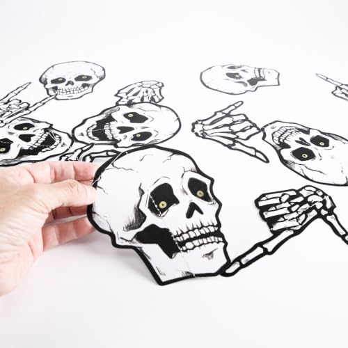 Image of Cheerland Halloween Garland Skull Party Decorations Skeleton Finger for College Banner Spooky Garlands Adult Skeleton Birthday Party Decoration Haunted House Streamers Hanging Teen Dorm Decor 6 Pcs