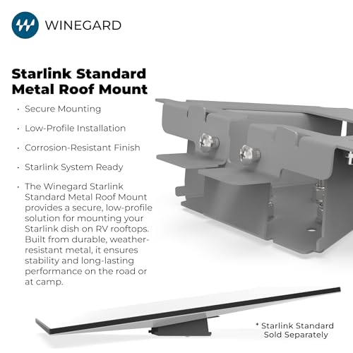Winegard Starlink SDWDGMT Standard Metal Roof Mount Kit - Satellite Antenna Base with Corrosion‑Resistant Hardware & Adjustable Bracket - Secure High‑Performance Outdoor Install - Black by Winegard - Image 2
