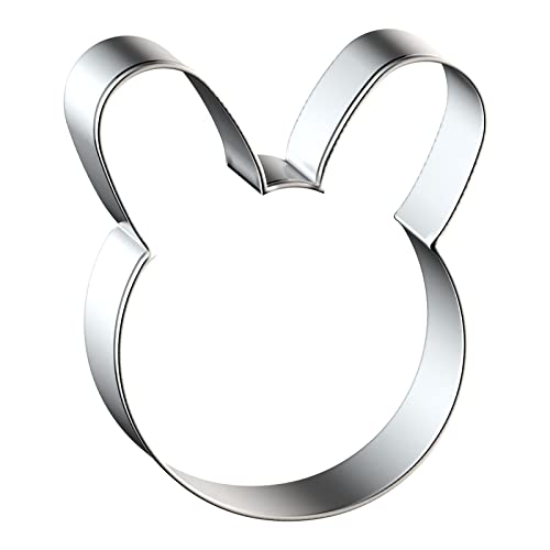 Bunny Cookie Cutter Set Large - 5", 4", 3", 2" - 4 Piece Easter Bunny Rabbit Hare Head Face Shaped Cookie Cutters - Stainless Steel