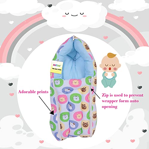 Image of Kwitchy New Born Baby Bedding Combo of Mattress with Net | 4 Pcs Gadda Set (0-6 Months) Blue (3PCS Set)