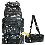 SPAHER Wanderrucksäcke 100L Trekkingrucksack Armee Rucksack Survival Rucksack Outdoor Rucksack Reiserucksack Molle Tasche Assault Rucksack Wasserdicht Militärrucksack für Outdoor Wandern Camping