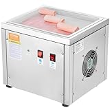 Fried Ice Cream Roll Machine, 11" x 9.5" Stir-Fried Ice Cream Pan, Stainless Steel Rolled Ice Cream Maker with Compressor and 2 Scrapers, for Making Ice Cream, Frozen Yogurt, Ice Cream Rolls