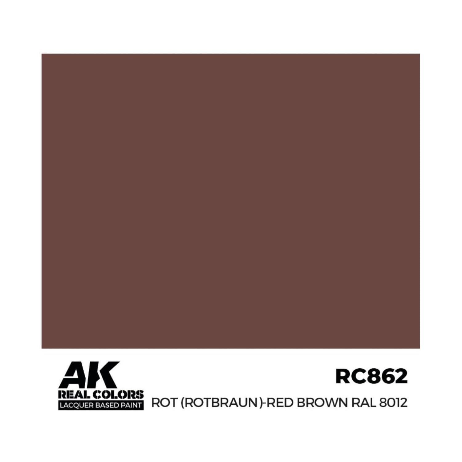 Ak Interactive Red-Brown Ak Real Colors Rc862 Red (Reddish Brown) Red Brown Ral 8012 (17 Ml) (Old Rc067)