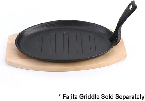 Miniatura 4 de Soro Essentials - Base de madera para fajita de forma ovalada de 12-58" x 9" x 34" - Base de madera para fajita chisporroteante para fajita de 8-78"