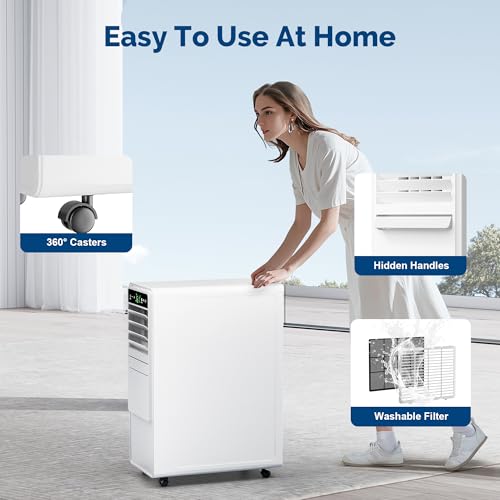 Tanoxo 12,000 BTU Portable Air Conditioner with Digital Display, LED Temperature Control, White - Image 8