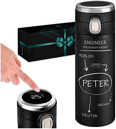 Murrano Thermal Mug for man - Customisable 10,14 oz Travel Tumbler for him - Coffee On the Go - Mens Gadgets - Coffee Mug for Birthday - Personalised Tumbler for boy - ENGINEER