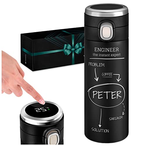 Murrano Thermal Mug For Man - Customisable 10,14 Oz Travel Tumbler For Him - Coffee On The Go - Mens Gadgets - Coffee Mug For Birthday - Personalised Tumbler For Boy - Engineer #TOP12