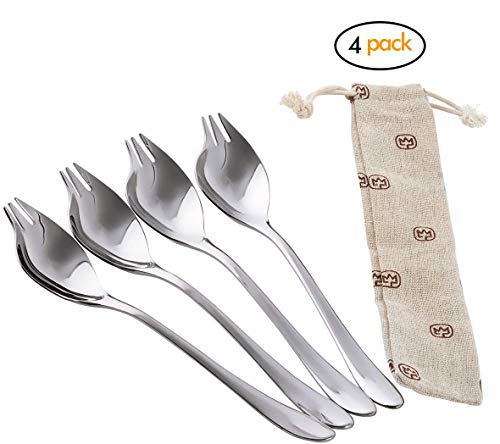 HISSF Sporks 18/10 Stainless Steel Spoon Sporks Salad Forks Everyday Use, Camping Backpacking