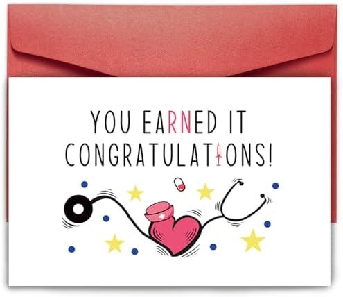 Nurse Graduation Card "You Earned It" - Congratulations RN Graduation Greeting Card