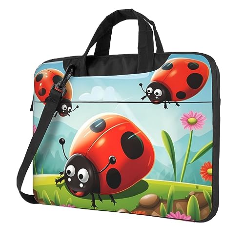 Sacoche ordinateur paysage coccinelle grand sac bandoulière de bureau
