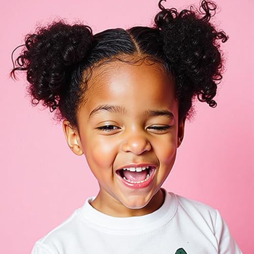 NICENEEDED 2 Pack Afro Puffs, Drawstring Ponytail with Bangs, Short Curly Clip in Wrap Ponytail Curly Bun Hair Extensions Clip On Kinky Updo Hairpieces for Black Women Halloween - Image 4