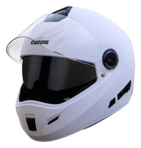 Image of Steelbird Rox Cyborg ISI Certified Full Face Helmet for Men and Women with Inner Smoke Sun Shield and Outer Clear Visor