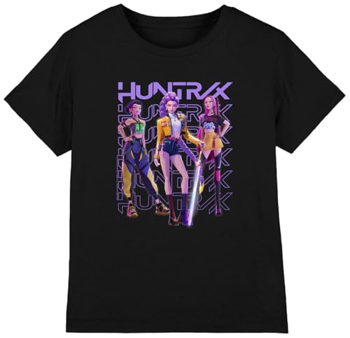 K-Pop Demon Hunters - Huntrix Huntr/X Golden Trio Pose Kids T Shirt, Black, 9-11